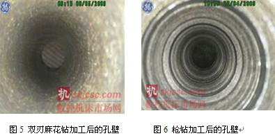 圖5 雙刃麻花鉆加工后的孔壁